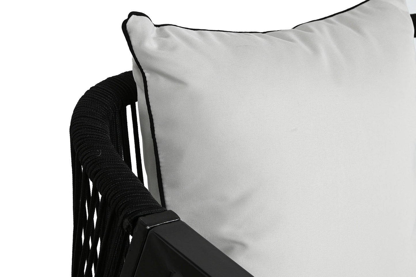 Sofá Set 4 Acero y Poliéster 123x66x72 cm con Cojines - Elegancia en Negro y Blanco