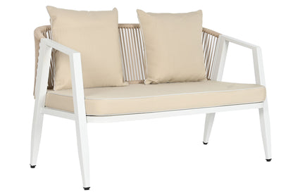 Sofá Set 4 Acero y Poliéster 123x66x72 cm - Blanco Elegante