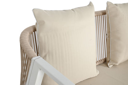 Sofá Set 4 Acero y Poliéster 123x66x72 cm - Blanco Elegante