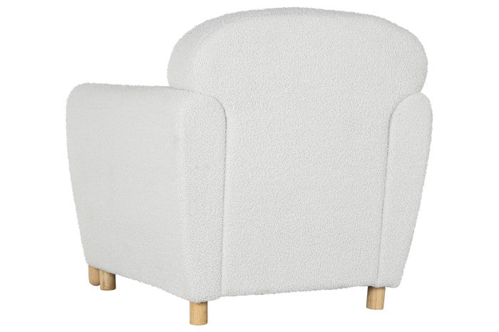 Sillón Bucle Blanco con Patas de Madera 81x78x82 cm