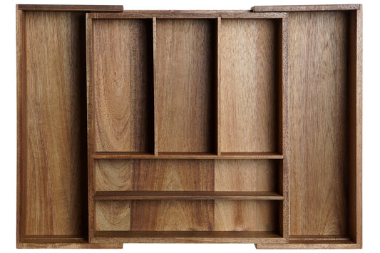 Organizador de cubiertos extensible de madera de acacia 35 cm Francisco